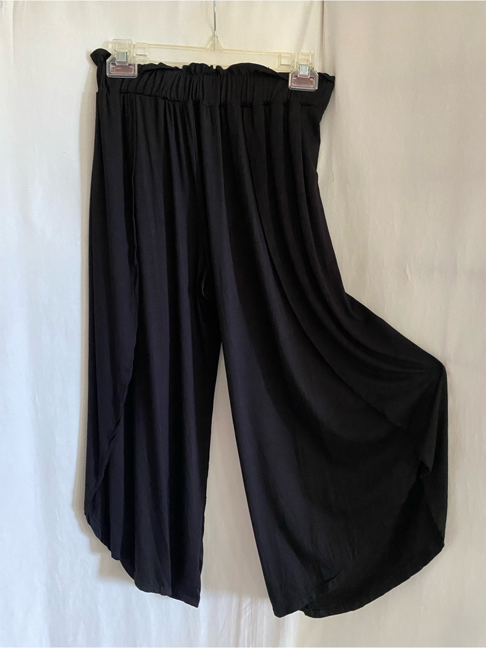 Heimish Women's Black Wide-Leg Wrap Around Palazzo Pants